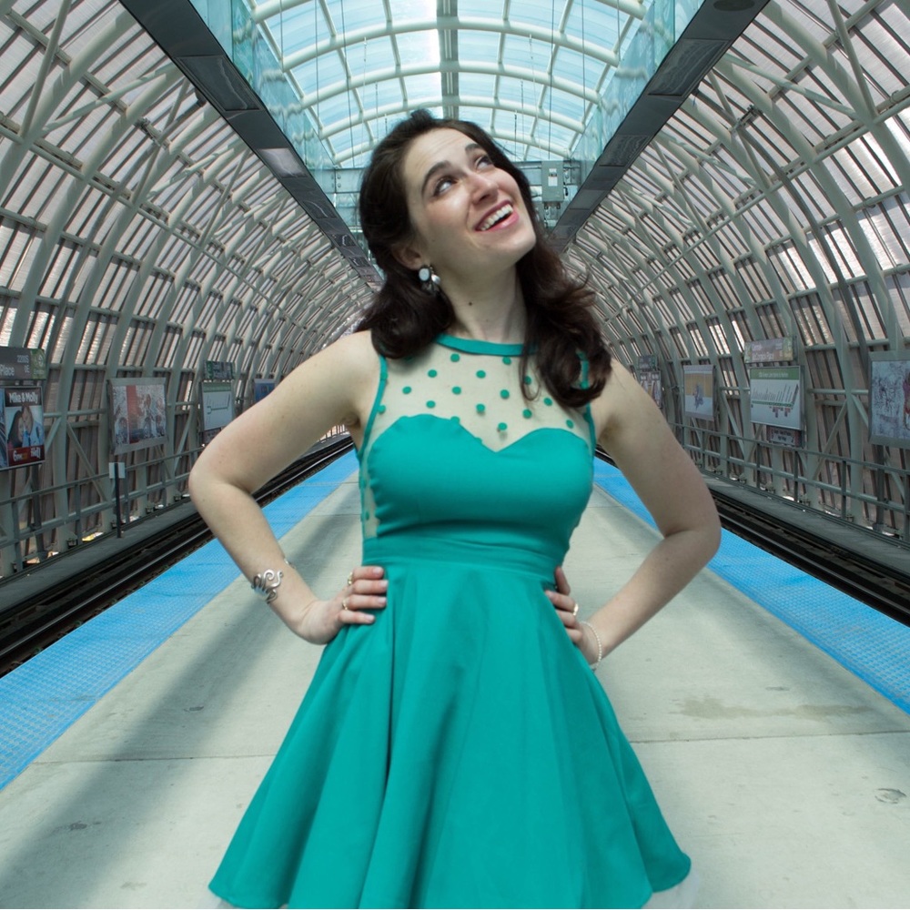 Teal Fit and Flare dress